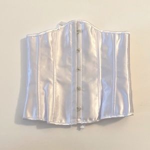 White Satin Underbust Corset
